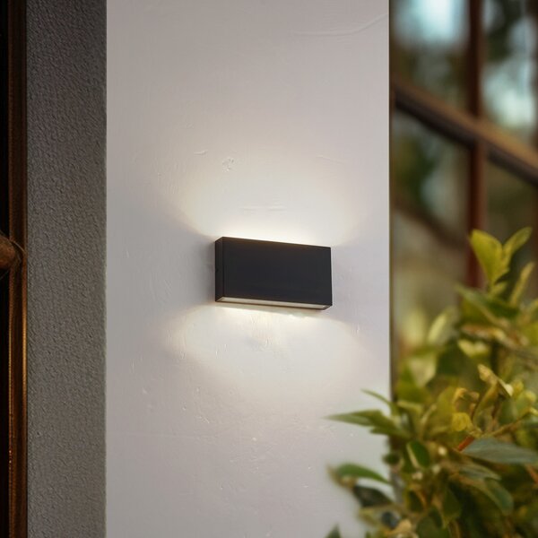 Lindby Lampă LED pentru exterior Jarte, negru, metal, 17 cm, IP54, Negru, Aluminiu, Modern