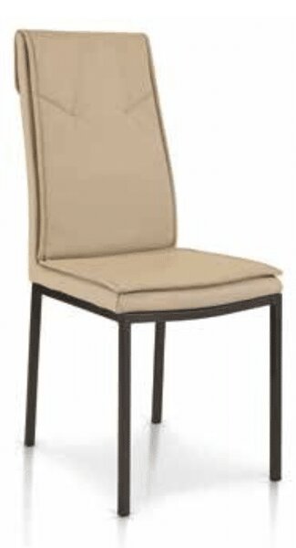 Scaun Rain, structura metalica, piele ecologica - GRI ANTRACIT