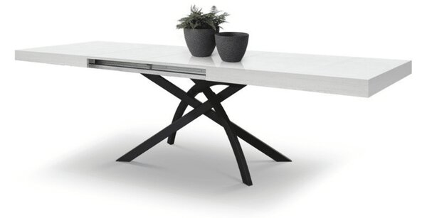 MASA CLEO EXTENSIBILA CU PICIOR METALIC - OTEL OXIDAT - 140 cm / 90 / h 77
