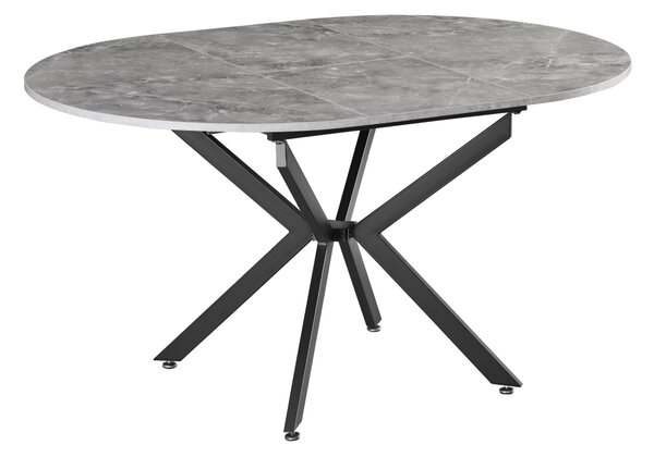 KONDELA Masă extensibilă de dining, beton/neagră, 100x100-140x75 cm, ABERO TIP 1