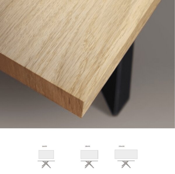 MASA INDUSTRY - BLAT FIX LEMN CU PICIOR METALIC - 180 cm / 90 cm / 77 cm - NEGRU