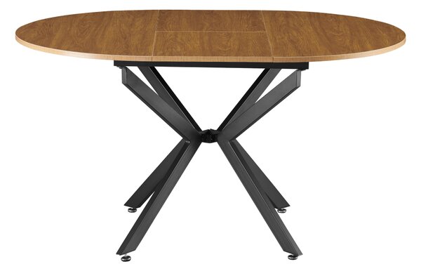 KONDELA Masă extensibilă de dining, stejar deschis/neagră, 100x100-140x75 cm, ABERO TIP 1