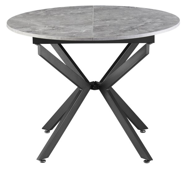 KONDELA Masă extensibilă de dining, beton/neagră, 100x100-140x75 cm, ABERO TIP 1