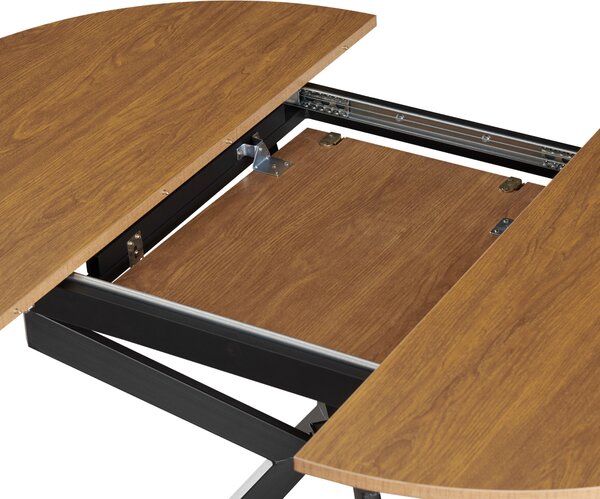 KONDELA Masă extensibilă de dining, stejar deschis/neagră, 100x100-140x75 cm, ABERO TIP 1