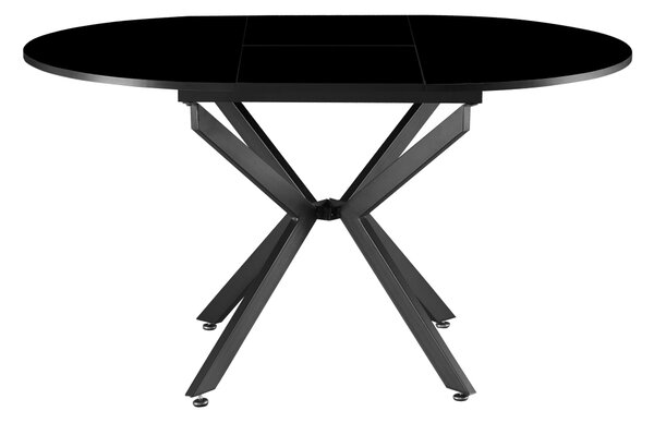 KONDELA Masă extensibilă de dining, neagră, 100x100-140x75 cm, ABERO TIP 1