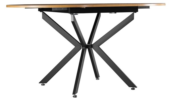 KONDELA Masă extensibilă de dining, stejar deschis/neagră, 100x100-140x75 cm, ABERO TIP 1