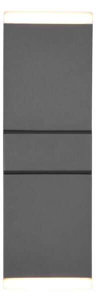 Trio Lighting Avon LED cu LED-uri pentru exterior, două becuri, Negru, Metal, Modern, Priză de perete sus / jos