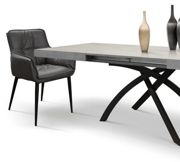 Scaun tip fotoliu Rivier,structura metalica ,piele ecologica