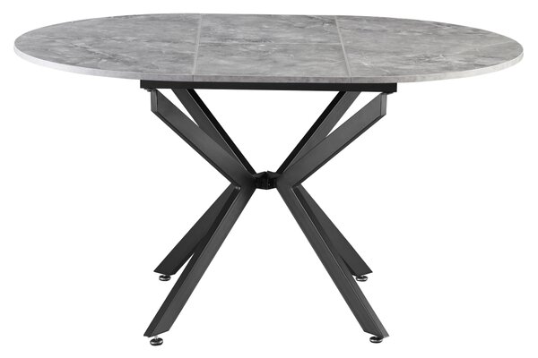 KONDELA Masă extensibilă de dining, beton/neagră, 100x100-140x75 cm, ABERO TIP 1