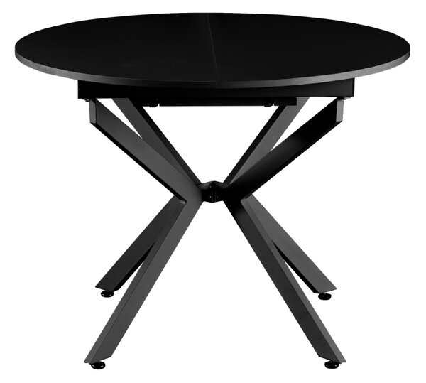KONDELA Masă extensibilă de dining, neagră, 100x100-140x75 cm, ABERO TIP 1