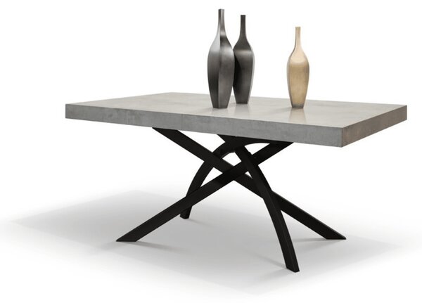 MASA CLEO EXTENSIBILA CU PICIOR METALIC - OTEL OXIDAT - 140 cm / 90 / h 77