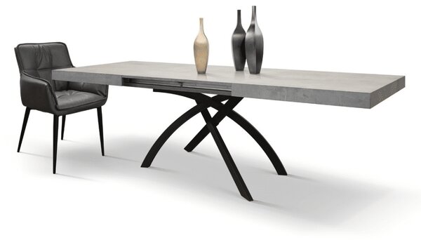 MASA CLEO EXTENSIBILA CU PICIOR METALIC - OTEL OXIDAT - 140 cm / 90 / h 77