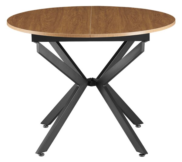 KONDELA Masă extensibilă de dining, stejar deschis/neagră, 100x100-140x75 cm, ABERO TIP 1