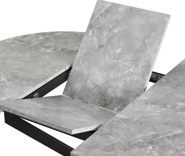 KONDELA Masă extensibilă de dining, beton/neagră, 100x100-140x75 cm, ABERO TIP 1