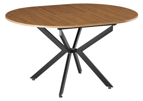 KONDELA Masă extensibilă de dining, stejar deschis/neagră, 100x100-140x75 cm, ABERO TIP 1