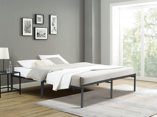 Pat metalic Inosign List negru 180/200 cm