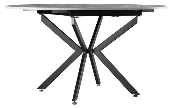 KONDELA Masă extensibilă de dining, beton/neagră, 100x100-140x75 cm, ABERO TIP 1