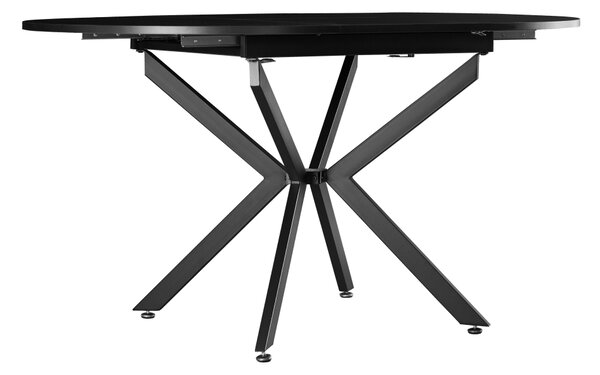 KONDELA Masă extensibilă de dining, neagră, 100x100-140x75 cm, ABERO TIP 1
