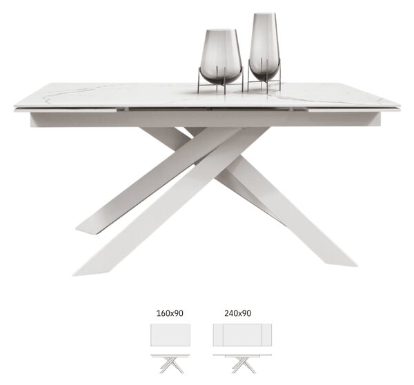 MASA BIANCO STATUARIO - STICLA CERAMICA CU PICIOR METALIC - NEGRU