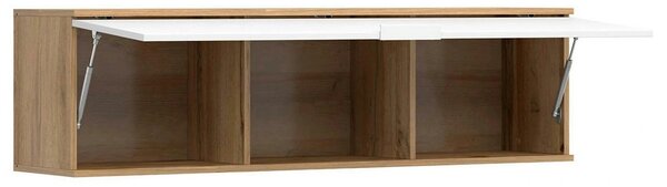 Dulap suspendat ZELE, stejar wotan/alb lucios, PAL laminat, 135x31x37