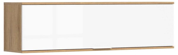 Dulap suspendat ZELE, stejar wotan/alb lucios, PAL laminat, 135x31x37