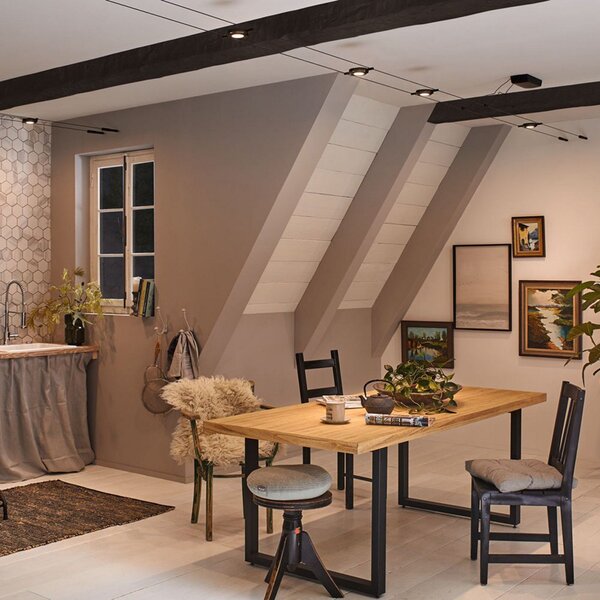 Plafoniere Paulmann, Wire RoundMac, Negru, Zona coridorului, Metal, Modern