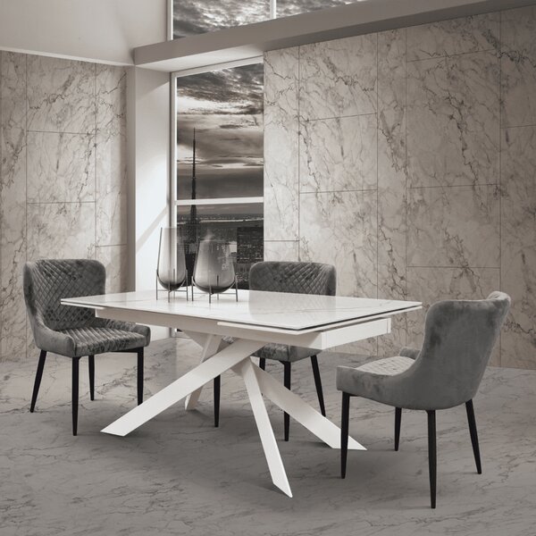 Scaun Grigio, structura metalica si catifea
