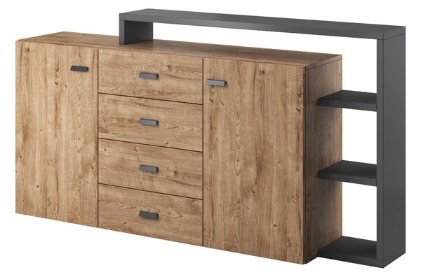 Comodă Bilsby Typ 27 (Stejar ribbec + gri). Promo -10%. 1030330