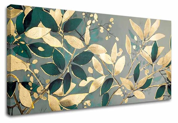 Atingere de aur pe panza Natura în nuanțe de lux - 50x100 cm