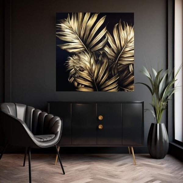 Atingere de aur pe pânză Eleganță atemporală - 70x70 cm
