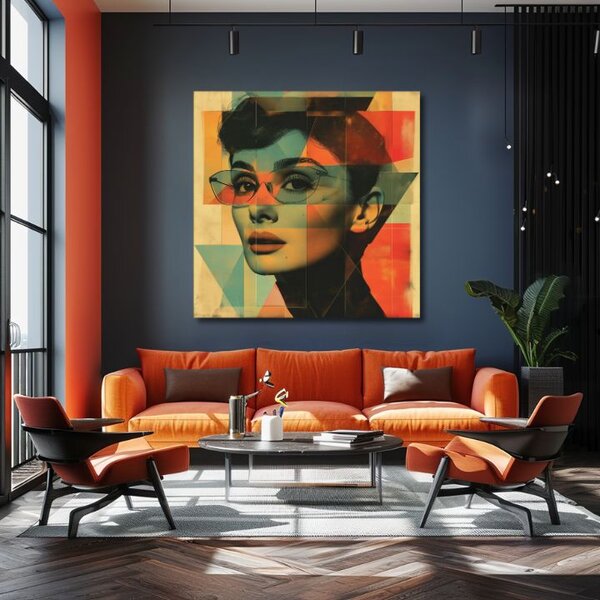 Audrey Hepburn pictura pe panza - frumusete de neuitat - 60x60 cm