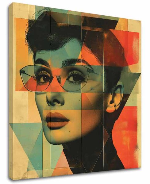 Audrey Hepburn pictura pe panza - frumusete de neuitat - 60x60 cm