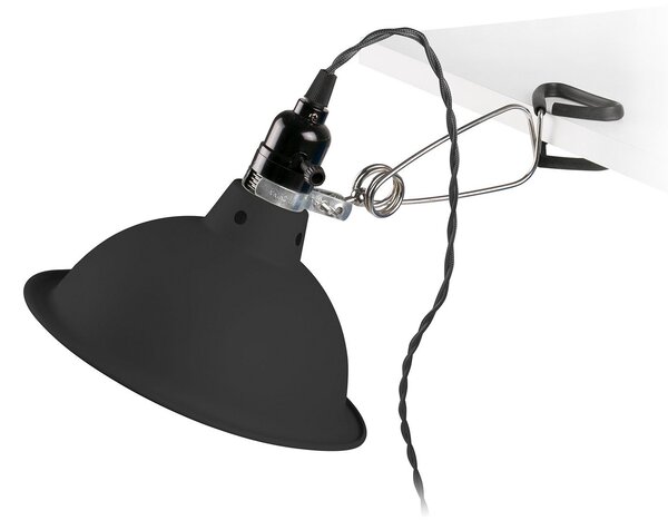 FARO BARCELONA Lampă cu clemă Pepper, negru, Negru, Camera de zi / sufragerie, Metal, Design industrial