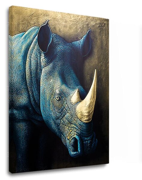 Atingerea de aur pe armura rinocerilor din Savanna - 60x50 cm