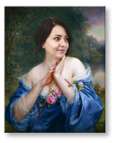 Cadou pentru femei - o imagine istorică dintr-o fotografie - 40x50 cm - portrét 1