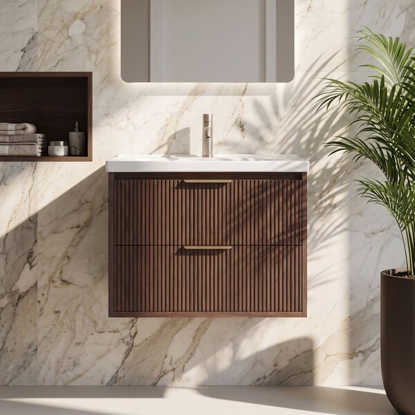 Dulap de baie cu chiuvetă REA Sherry 60cm Brown Walnut
