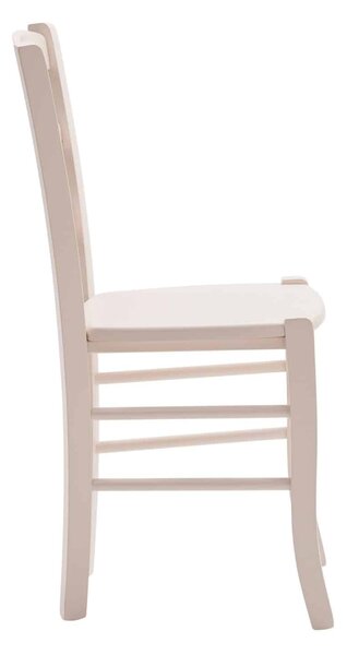 Scaun Verona, lemn fag, sezut lemn - ALB
