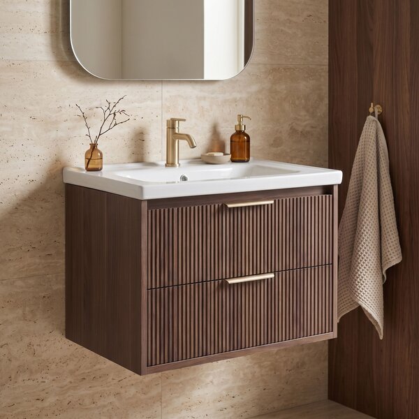 Dulap de baie cu chiuvetă REA Sherry 60cm Brown Walnut