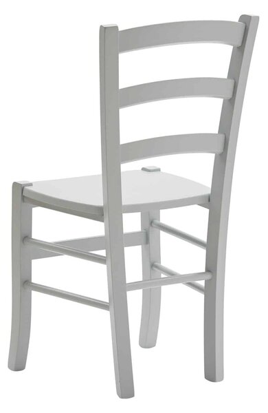 Scaun Verona, lemn fag, sezut lemn - ALB