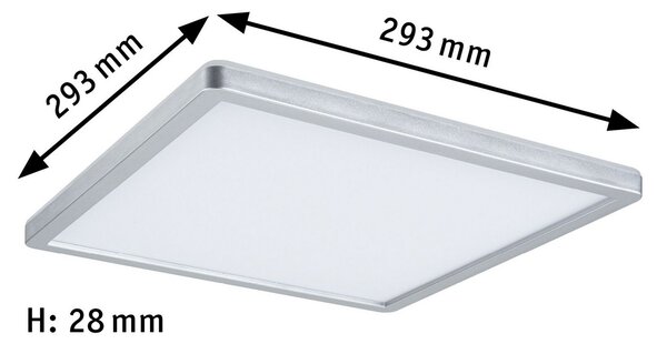 Paulmann Atria Shine Panel on/off cromat 840 29x29, Metalic, Camera de zi / sufragerie, Plastic, Modern