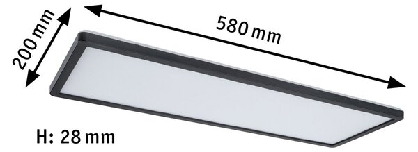 Paulmann Atria Shine panou 3 faze negru 840 58x20, reglabil, Negru, Camera de zi / sufragerie, Plastic, Modern