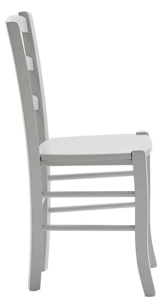 Scaun Verona, lemn fag, sezut lemn - ALB