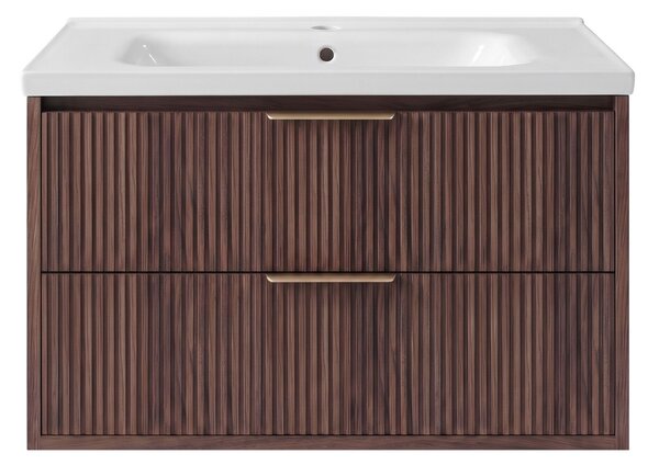 Dulap de baie cu chiuvetă REA Sherry 80cm Brown Walnut