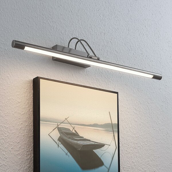 Lindby LED lumina pozei Mailine, 69 cm, nichel, comutator, Metalic, Camera de zi / sufragerie, Metal, Modern