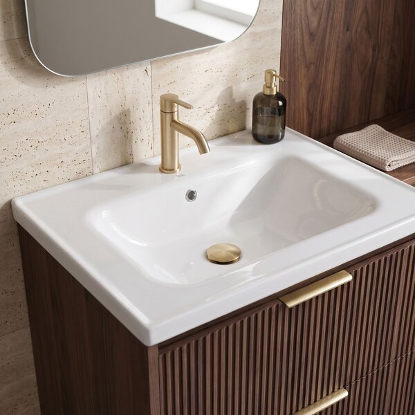 Dulap de baie cu chiuvetă REA Sherry 60cm Brown Walnut