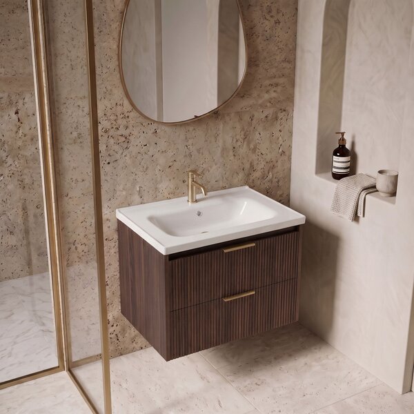 Dulap de baie cu chiuvetă REA Sherry 60cm Brown Walnut