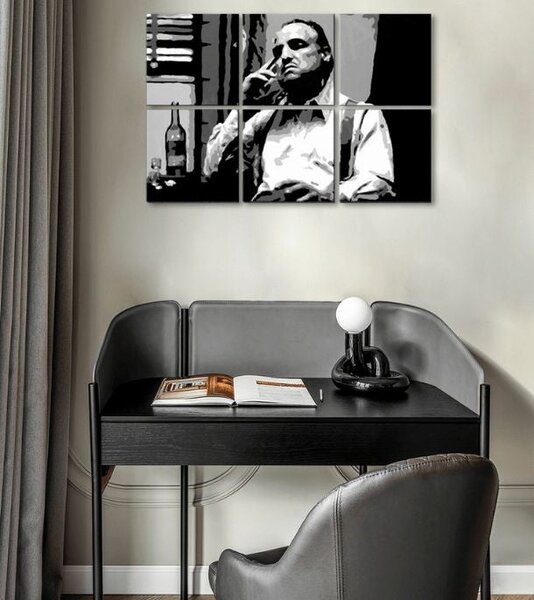 Cei mai mari mafioți de pe ecran THE GODFATHER - VITO CORLEONE cu o sticlă de scotch - 90x60 cm