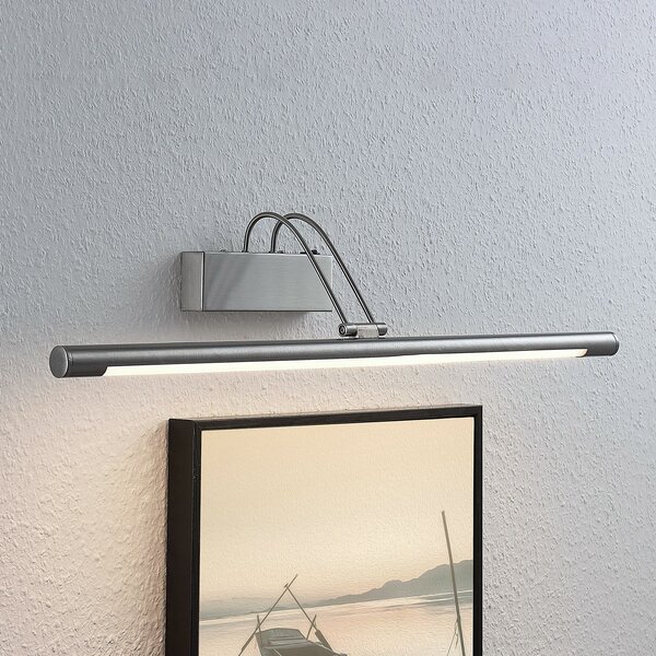 Lindby LED lumina pozei Mailine, 69 cm, nichel, comutator, Metalic, Camera de zi / sufragerie, Metal, Modern