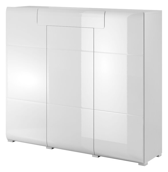 Comodă Tamie Typ 76 (Alb + Alb lucios). Promo -12%. 1030537