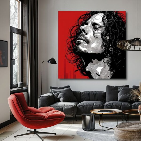 Chris Cornell pictura pe panza - Rock Passion - 60x60 cm
